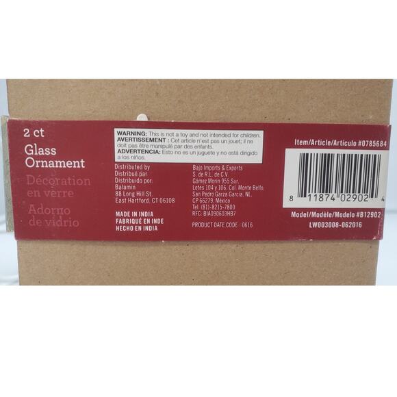 Allen + Roth Ornaments, 2pk Rose Gold & Silver PRE-OWNED IOB - Picture 4 of 4